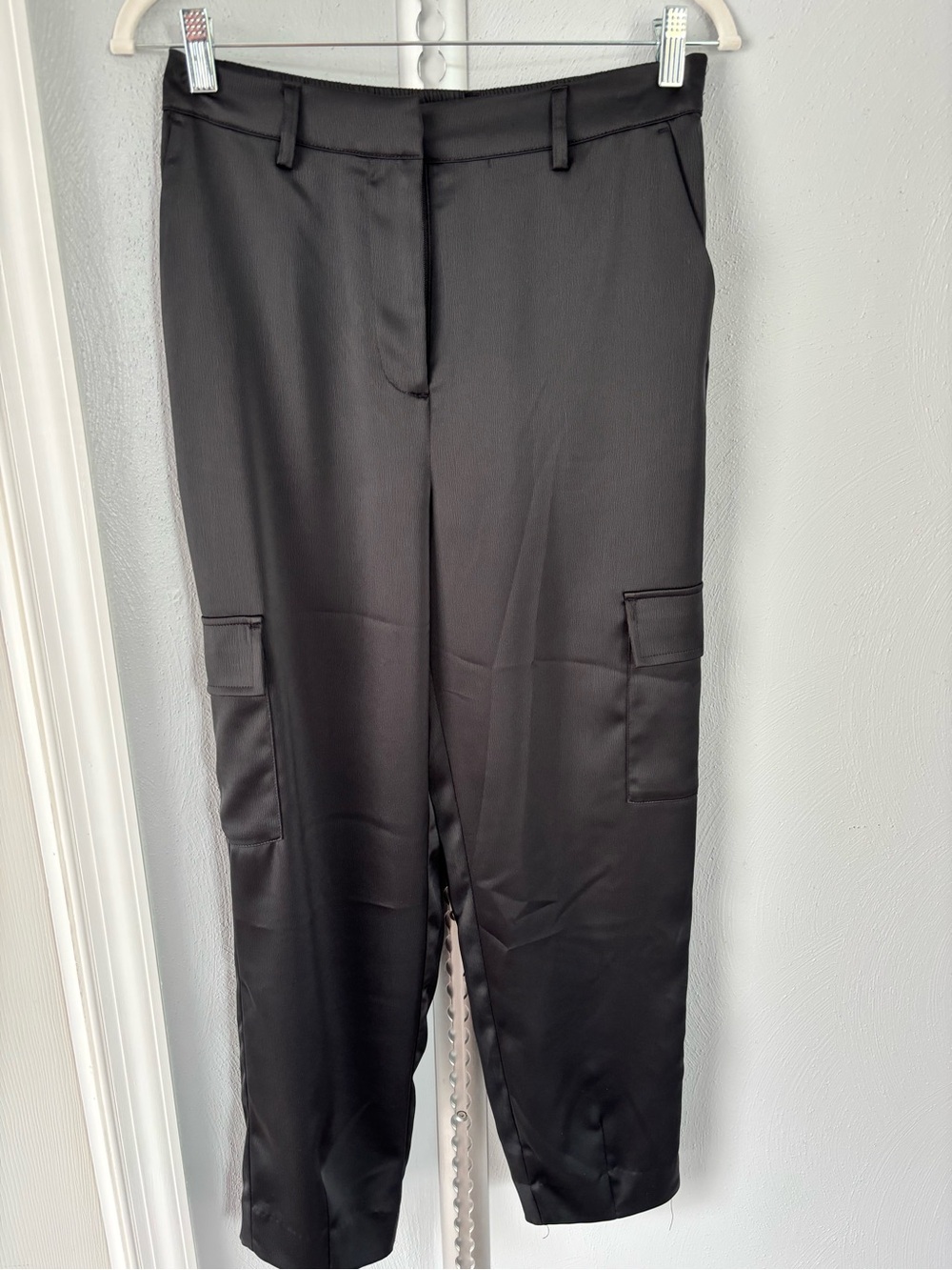 Nicole Miller Black Straight-Leg Cargo Pants